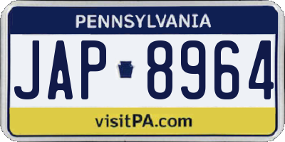 PA license plate JAP8964