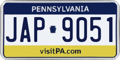 PA license plate JAP9051