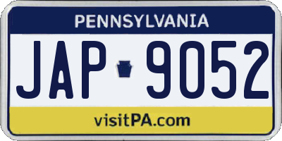 PA license plate JAP9052