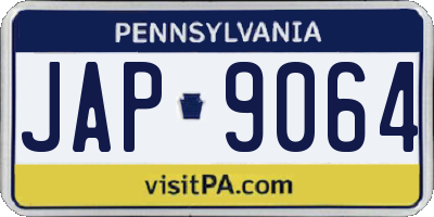 PA license plate JAP9064