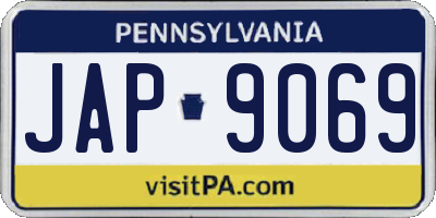 PA license plate JAP9069