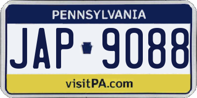 PA license plate JAP9088