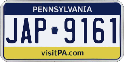 PA license plate JAP9161