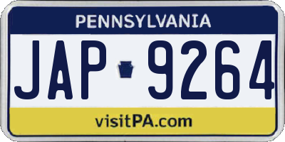 PA license plate JAP9264