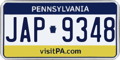 PA license plate JAP9348