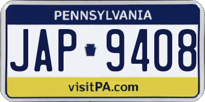 PA license plate JAP9408