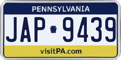 PA license plate JAP9439