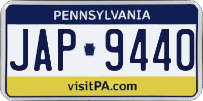 PA license plate JAP9440