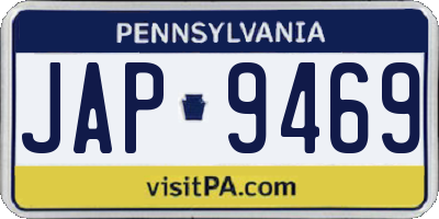 PA license plate JAP9469