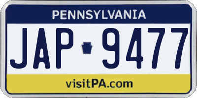 PA license plate JAP9477