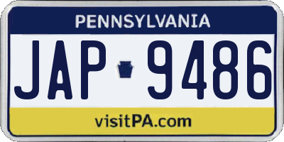 PA license plate JAP9486