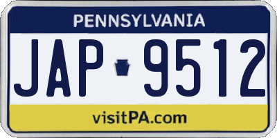 PA license plate JAP9512