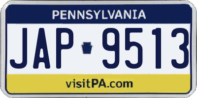 PA license plate JAP9513