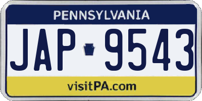 PA license plate JAP9543