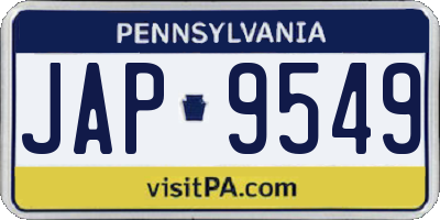 PA license plate JAP9549