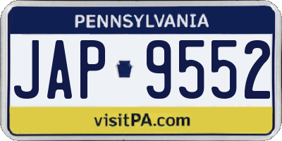 PA license plate JAP9552
