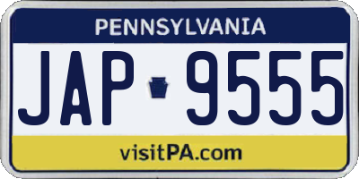 PA license plate JAP9555