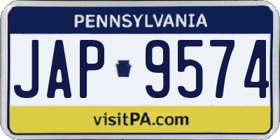 PA license plate JAP9574
