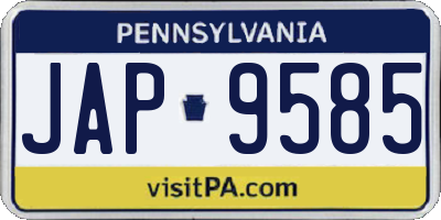 PA license plate JAP9585