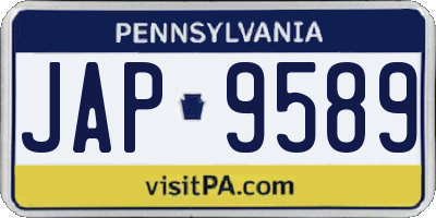 PA license plate JAP9589