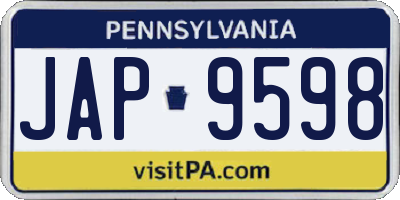 PA license plate JAP9598