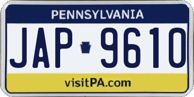 PA license plate JAP9610