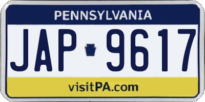 PA license plate JAP9617