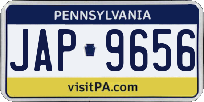 PA license plate JAP9656