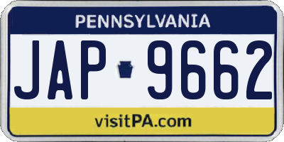 PA license plate JAP9662