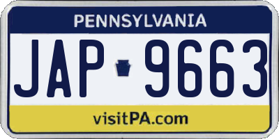 PA license plate JAP9663