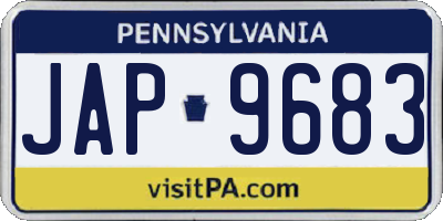 PA license plate JAP9683