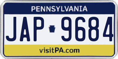 PA license plate JAP9684