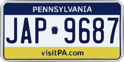 PA license plate JAP9687