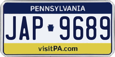 PA license plate JAP9689