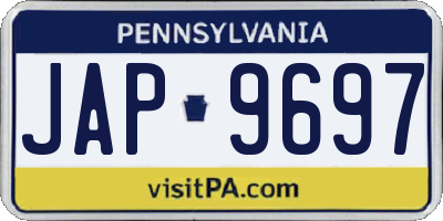 PA license plate JAP9697