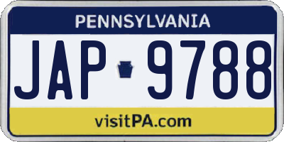PA license plate JAP9788