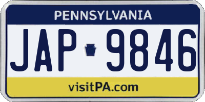 PA license plate JAP9846