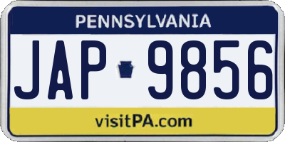 PA license plate JAP9856