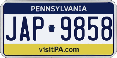 PA license plate JAP9858