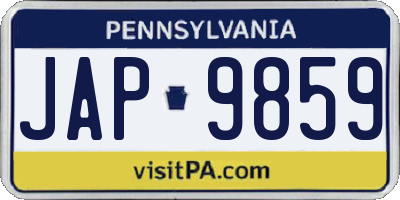 PA license plate JAP9859