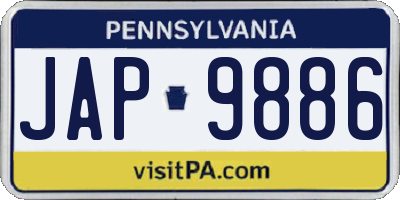 PA license plate JAP9886