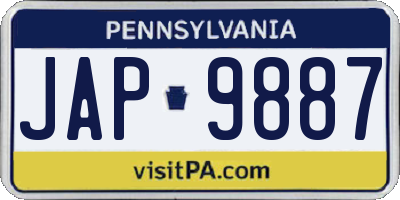 PA license plate JAP9887