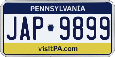 PA license plate JAP9899