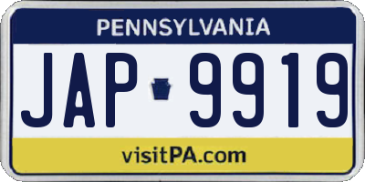 PA license plate JAP9919