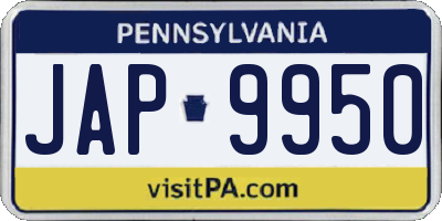 PA license plate JAP9950