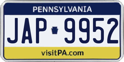 PA license plate JAP9952