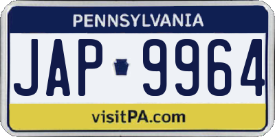 PA license plate JAP9964
