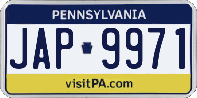 PA license plate JAP9971