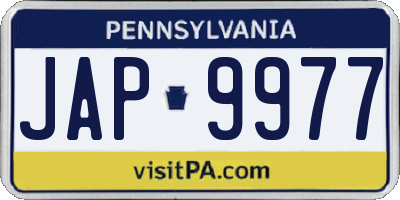 PA license plate JAP9977