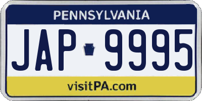 PA license plate JAP9995